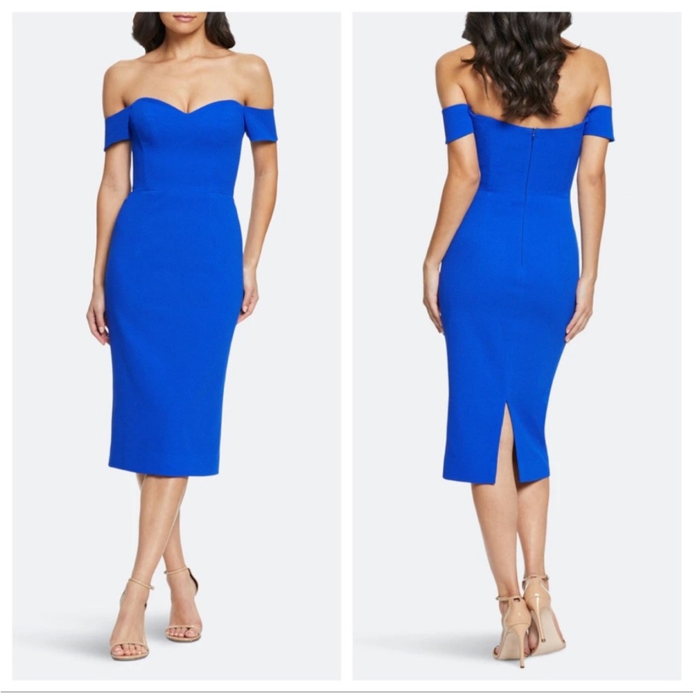 Dress The Population Bailey Dress Off The Shoulder Evening Midi Dress